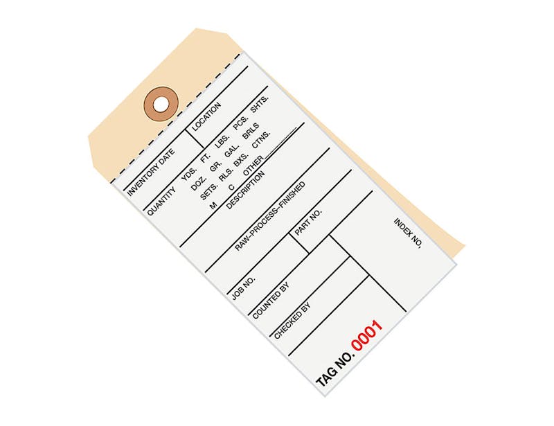 2-Part Carbonless Inventory Tags