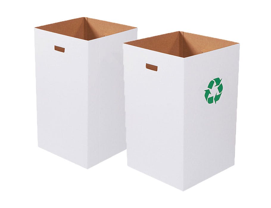 Corrugated Trash And Recycle Cans 