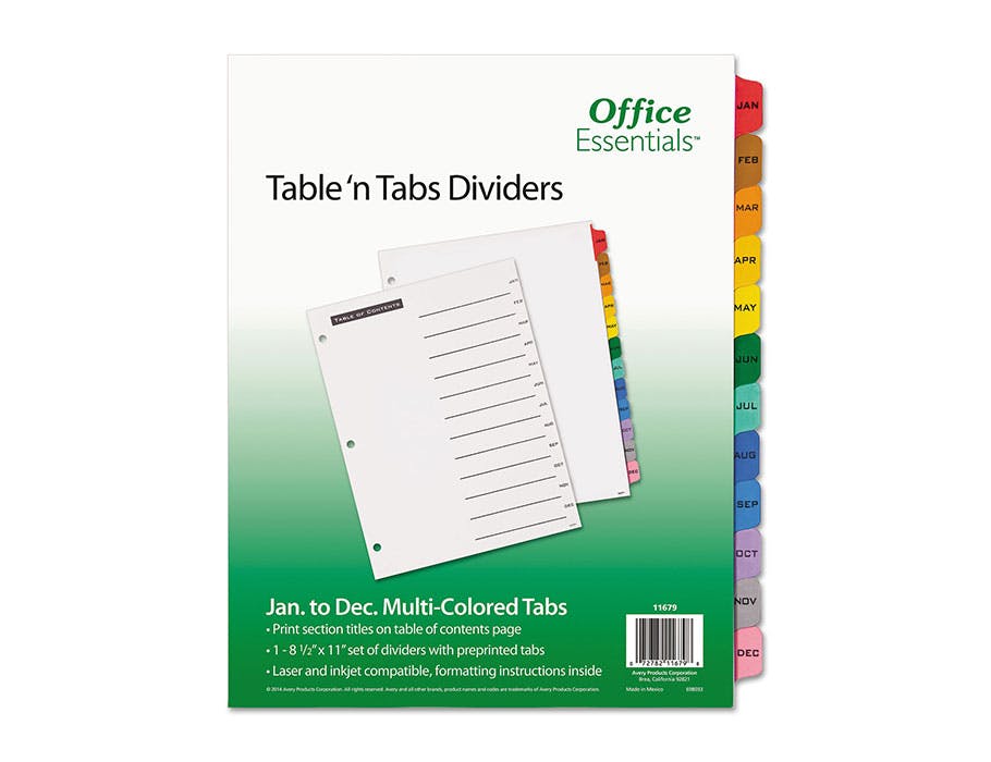 Office Essentials™ Table 'n Tabs Dividers Trinity Packaging Supply