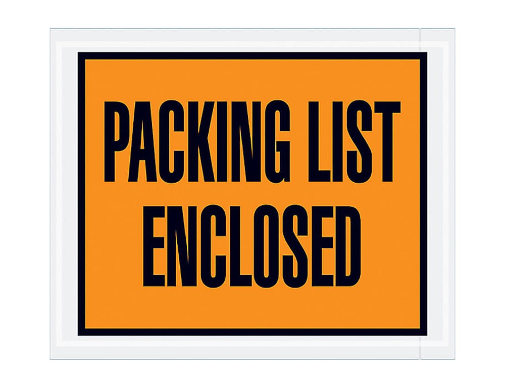 "Packing List Enclosed" Full-Face Envelopes