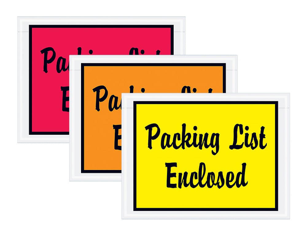 "Packing List Enclosed" Full-Face Script Envelopes