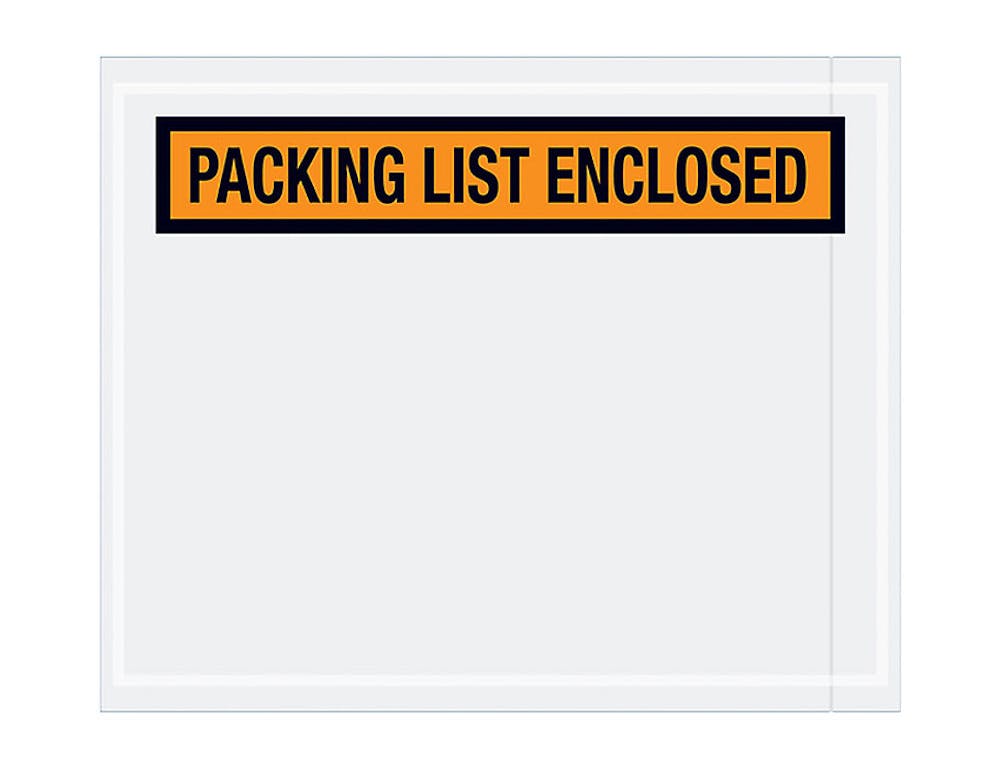 "Packing List Enclosed" Panel-Face Envelopes
