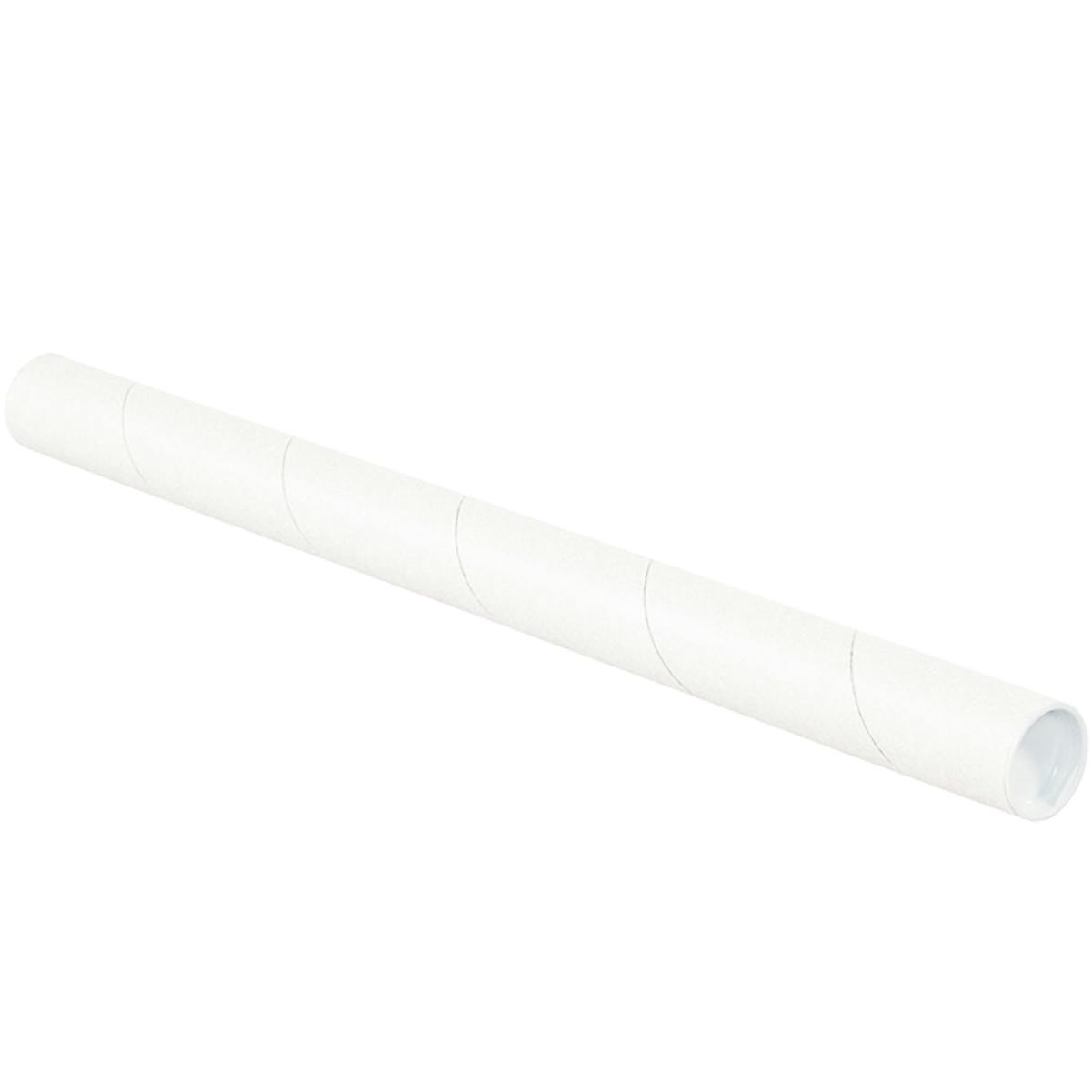 1 1/2 x 18 White Mailing Tubes with Caps