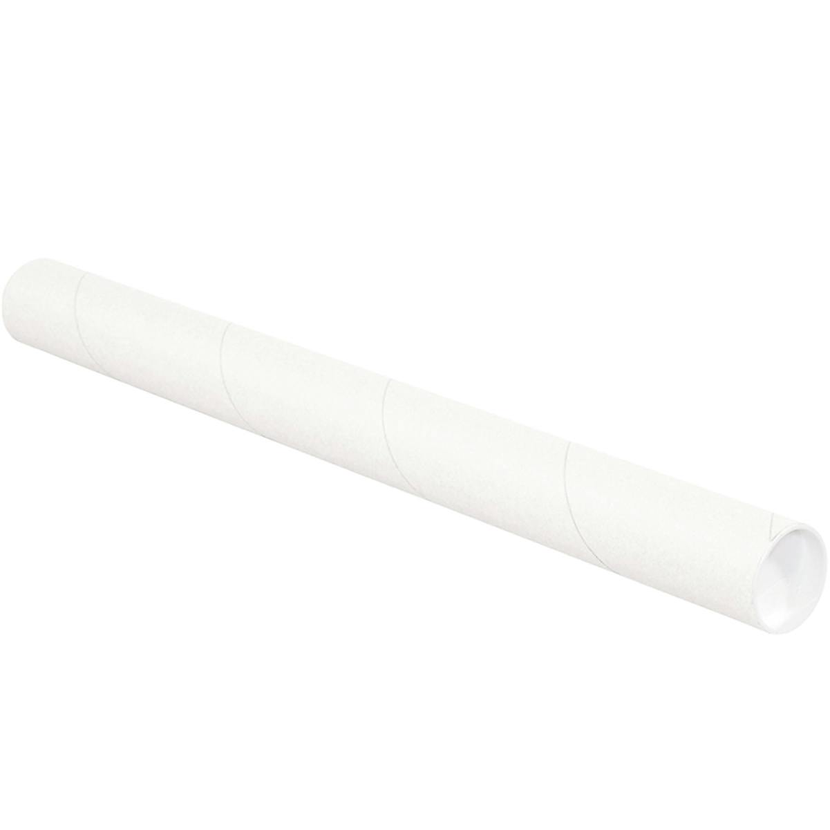 2 1/2 x 30 White Mailing Tubes with Caps Case/34
